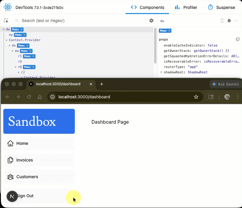 Next.js Navigation Example animated gif